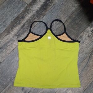Lululemon Lime Green Tank Top With Black Seams